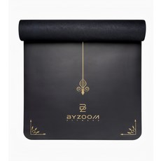 BYZOOM FITNESS PU天然橡膠瑜珈墊, 183 x 66 x 0.5cm, 黑色, 1條