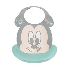nishiki 錦化成 Disney 米奇系列 幼兒食事防漏圍兜兜, 米奇 綠色, 1個, 1個