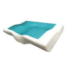 AngelAid 天使愛 豪華護脊凝膠舒眠枕, 1個, 白色 + 藍色