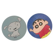 收納王妃 蠟筆小新珪藻土杯墊 圓, 小新與小白, 1個