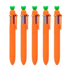 PINKFOOT 紅蘿蔔六色原子筆 0.7mm, 混色, 5個