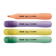 MILAN 隨身螢光筆4色組, 粉嫩馬卡龍, 1組
