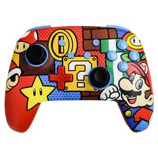 PowerA 藍牙5.0 無線遊戲手把 瑪利歐 奧德賽 可映射高級遊戲按鈕 30小時續航 任天堂Switch專用, 1519764-02, 瑪利歐嘻哈 多色, 1個