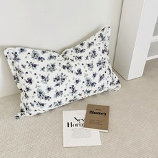 Hoom 禾慕生活 法式壓框枕套 2個 48 x 74cm 藍莓優格 水洗棉枕頭套組, 1組