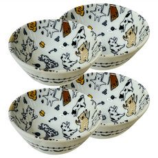 Ciao Li 僑俐餐瓷 日本製瑜珈貓5缽, 1組, 缽, 黑色/黃色/白色