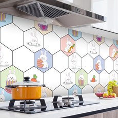 半島良品 炫染廚房防油貼磁磚貼 迷人兔, 1個