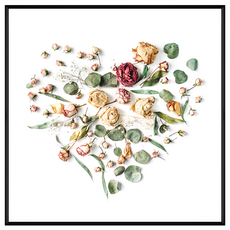 菠蘿選畫所 心花開II APLS6644B 掛畫 60 x 60cm 框架 花卉裝飾畫, 黑色