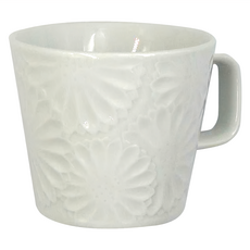 石丸波佐見燒 八重菊馬克杯 8.2 x 8.2 x 7.2 cm / 170 ml 陶瓷杯, 白雪, 1個