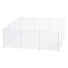 Tamsaa 小型組裝式寵物透明圍欄 35 x 35cm 透明色 - 寵物安全圍欄, 12個