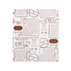 TEMMA 天滿紙器 WAXPAPER 食品包裝紙 21.8 x 25cm 白色報紙, 50張, 1組