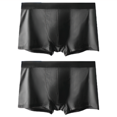 男透氣涼感內褲, 冰絲四角褲 黑色/淺藍/綠色/藏藍/淺灰, 3XL