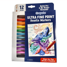 Crayola 繪兒樂 塗鴉繪畫家 彩色極細字筆 0.4mm 8歲以上適用, 150g, 12色, 12支