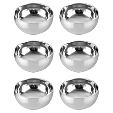 SUNB.W 秦博士 雙層隔熱碗 Set 6個, 13cm口徑 304不鏽鋼, SW136-304, 1組