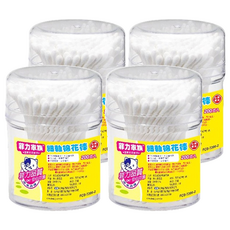 菲力家族 棉花棒 細軸 200入 100%棉 柔軟有彈性 SGS檢驗合格, 4盒