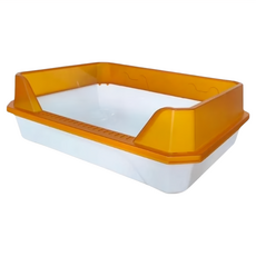 高精寵物 矩形貓砂盆, 橘白色, 1個