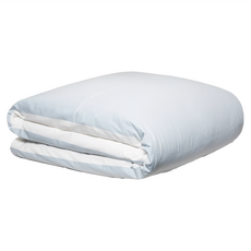 KYOTO BEDDING 頂級蠶絲膠原蛋白冰凍涼感被 - 天然長纖蠶絲, 吸濕排汗, 四季可用, 淺灰色 + 淺藍色, 150 x 200 cm