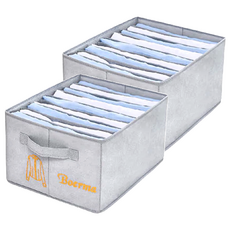 手提衣褲收納, E.9格T恤灰色, 2個