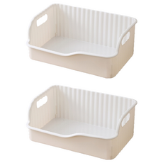 妃妃嚴選 帶輪桌下收納箱, 白色, 2個