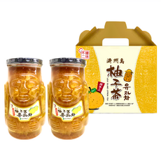 韓味不二 濟州島柚子茶禮盒 Set, 高果肉含量，甘甜潤喉，搭配糕點甜點或沙拉, 1kg, 2罐, 1盒