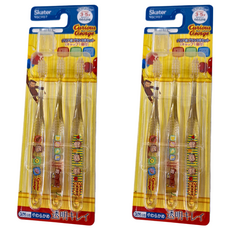 Skater 兒童牙刷 3-5歲, 好奇喬治 透明色, 3支, 2組