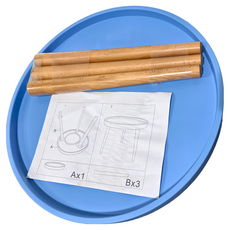 E-home Jafar 伽法爾北歐造型小圓几, 立體桌沿設計防止物品掉落, 藍色, 1個