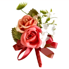 婚禮手腕花 PE材質 7*12cm, 紅色, 2個