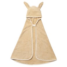 FABELAB 竹纖維 0~2歲 (90x115cm) 兔耳朵造型 嬰兒浴巾, 麥香兔 米色, 1條