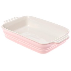 JUST HOME 多莉純色雙耳長形烤盤3件組, 白色 + 粉色 + 藍色, 1組