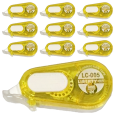 LIBERTY 利百代 LC-005 迷你修正帶 黃 5mm 4M <24>, 黃色, 10個