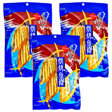 長松食品 台灣好味 烘烤魚條, 80g, 3包