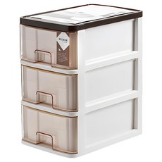 UDA 有達 新喜多抽屜盒 30.2 x 26 x 17.5cm 咖啡色 桌面收納盒, 3層
