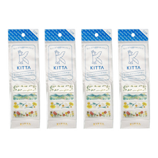 KING JIM KITTA 隨身攜帶和紙膠帶, Clear透明 + 金箔, 4個