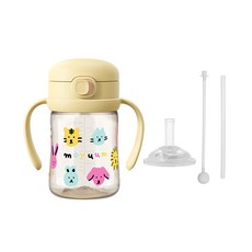 MOYUUM PPSU彈蓋吸管學飲水杯 SOOSOOJIN聯名款, 動物萌友, 170ml, 1個