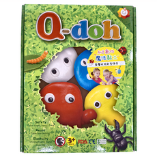 Q-doh 魔法定型有機矽膠黏土 4色工具組, 1組, 1條