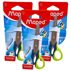 Maped 小學生舒適握剪刀 右手 顏色隨機 兒童安全剪刀, 3個