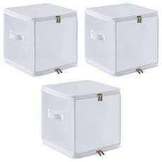 FUN+ 無印風透明收納箱 27L 帶把手, 30 x 30 x 30cm, OP2022, 3個