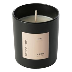 HYGGE VIBE 海格萊 香氛精油蠟燭 100%天然大豆蠟製作 寵物友善 神秘黑, 200g, 1個, 午後暖陽