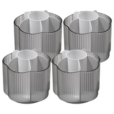 桌上型六格旋轉收納桶 附防滑腳貼 F0687-01 14 x 12cm 270g, 透明款, 4個