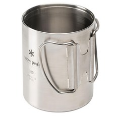 snow peak 雪諾必克 不繡鋼登山杯 摺疊把 直徑73.4 × 90.3 mm 110g 300ml, 銀色, 1個
