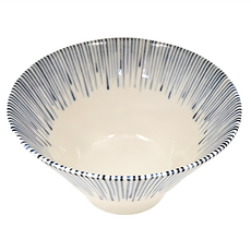 高峰 細十草5V井 - 日本製 寬16/高8.8 (cm) 容量650 (mL) 陶瓷材質, 白色 + 藍色, 1個