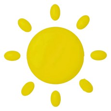 vanibaby 3D立體防撞壁飾 汽車皮革耐磨耐刮 柔韌底板輕鬆裁剪, 太陽 黃色, 1個