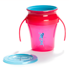 WOW Cup baby 360度全方位防漏喝水杯，9個月以上嬰幼兒適用, 果凍紅, 207ml, 1個