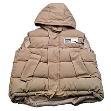 兒童秋冬羽絨棉背心 卡其色, 130碼(建議115-125cm), 1件