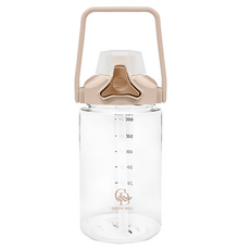 Green Bell 綠貝 輕透胖胖太空壺 寬口瓶身 SGS認證, 奶茶, 750ml, 1個