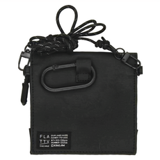 KING JIM Flatty One Mile多用途可斜背收納袋 mini - Slim and Hard耐用, 黑色, 115 x 87 x 50mm