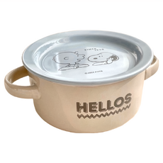 PEANUTS 史努比 好朋友雙耳湯碗, 藍莓優格, 2件組, 1組