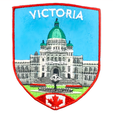 A-ONE 匯旺 加拿大 卑詩省議會大廈 地標造型刺繡 NO.258, 7.5x6cm聚酯纖維刺繡布貼, 彩色, 1個