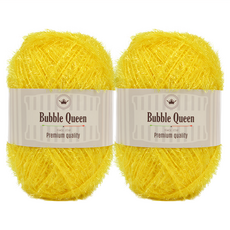 brandyarn Bubble Queen系列 菜瓜布線 90g, 黃色, 2捲