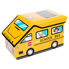 Cotton Field 棉花田傢飾 Bus咘咘立體汽車造型摺疊收納凳 車頭車身雙重置物空間 PVC皮革, 風速黃, 1個