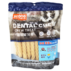 K.C.DOG 開心狗 螺旋潔牙骨, 好拿易攜帶，美味潔牙，無化學色素及基因改造成份，軟Q質地，老幼犬適用, 高鈣 + 起司, 400g, 1包